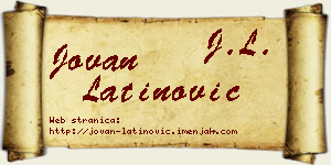 Jovan Latinović vizit kartica